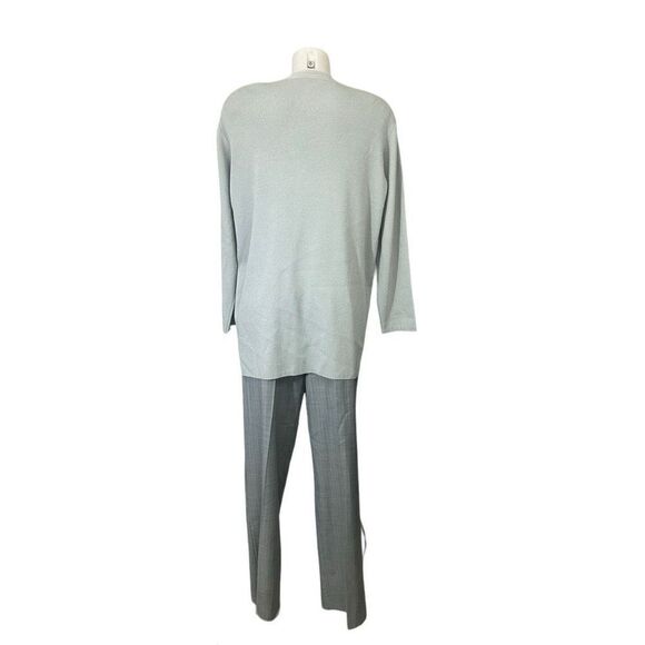 ESCADA Made in Italy Gray 2 Piece Wool Knit Cardigan &‎ Pants Set Vintage sz 40 - Picture 3 of 12